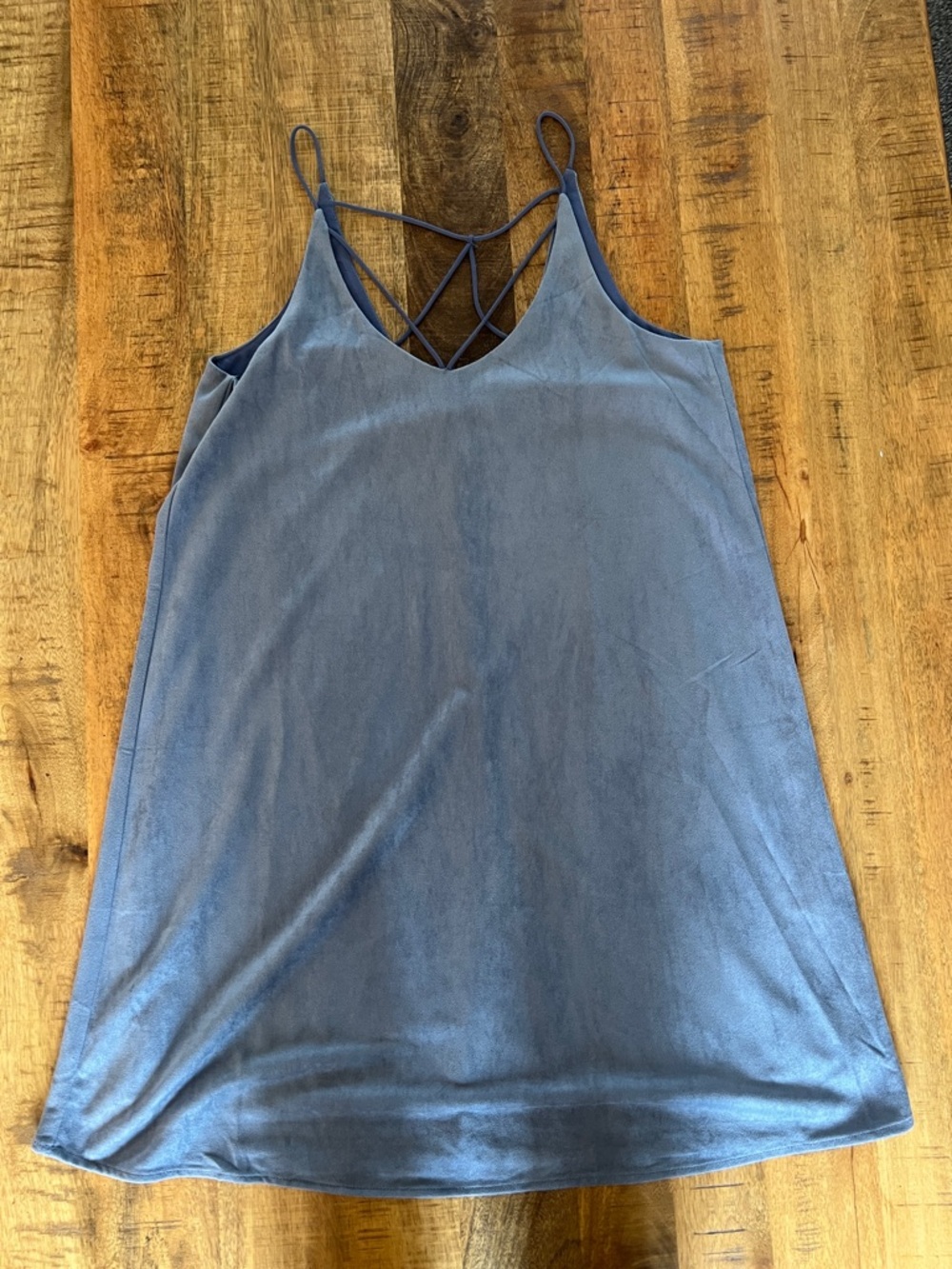 She + Sky Dusty Blue Slip Dress with Thin Straps